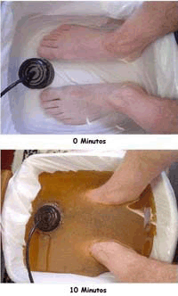pies dentro del agua para ser desintoxicados